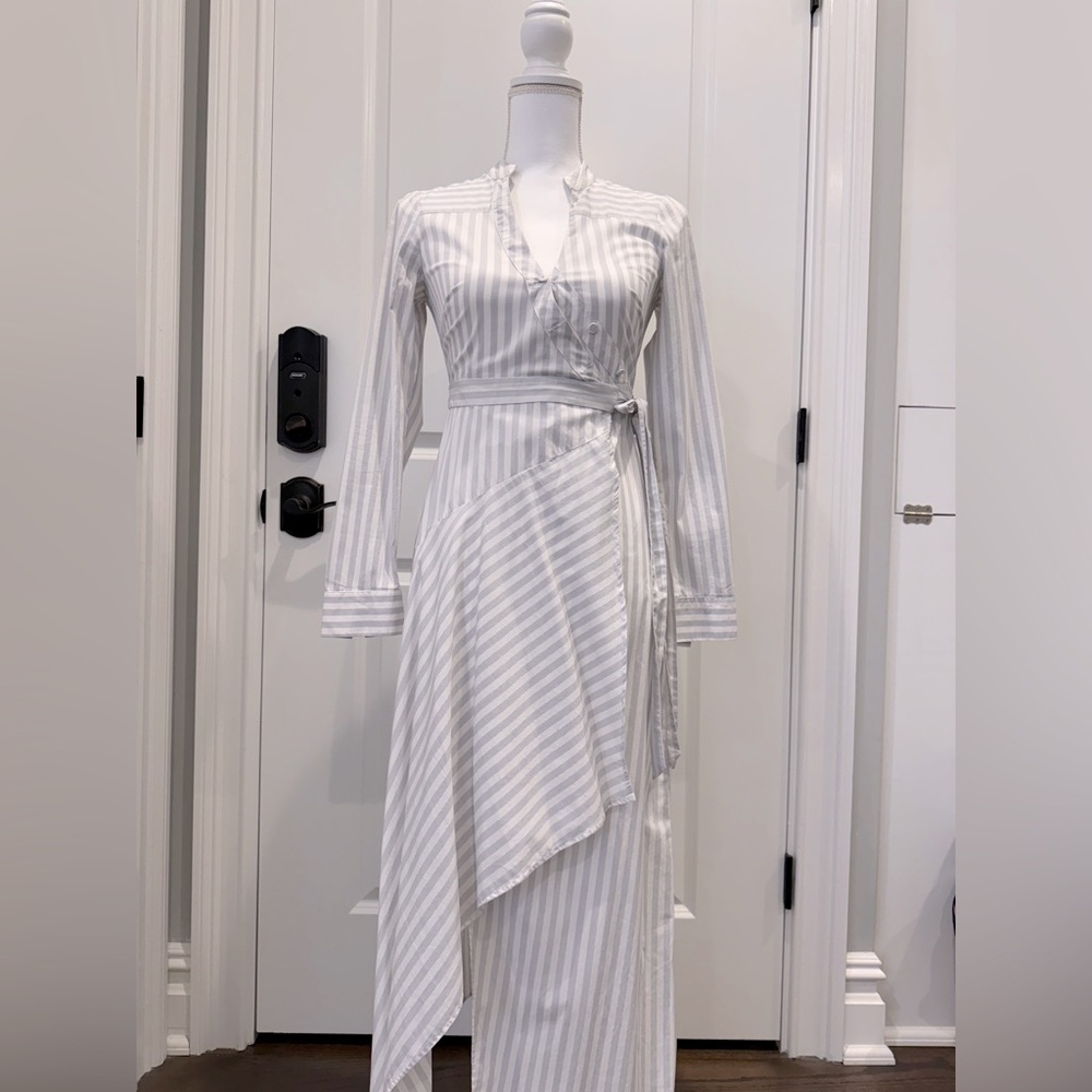 BCBG MAXAZRIA Striped Wrap Dress - XXS